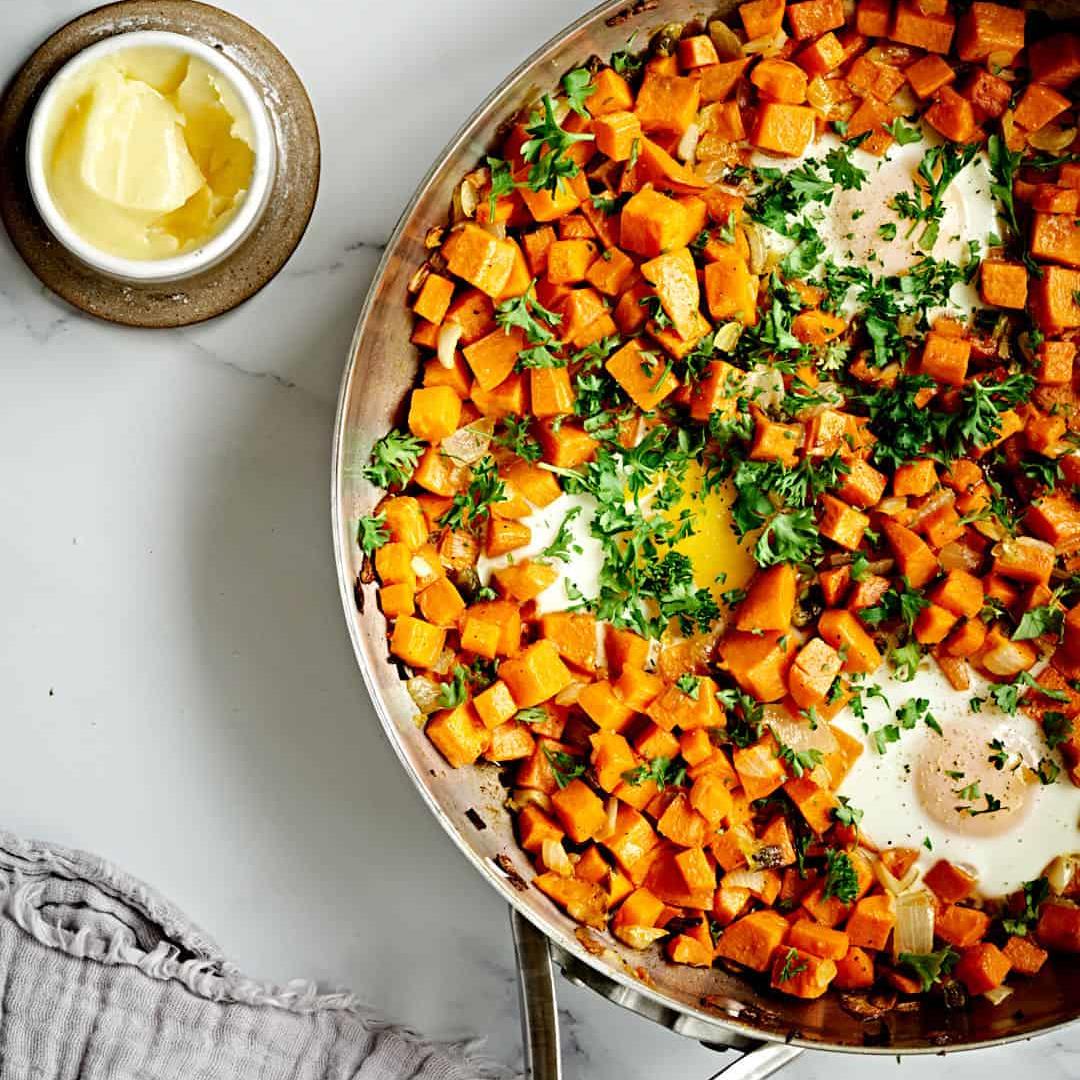 Sweet Potato Hash with Eggs
