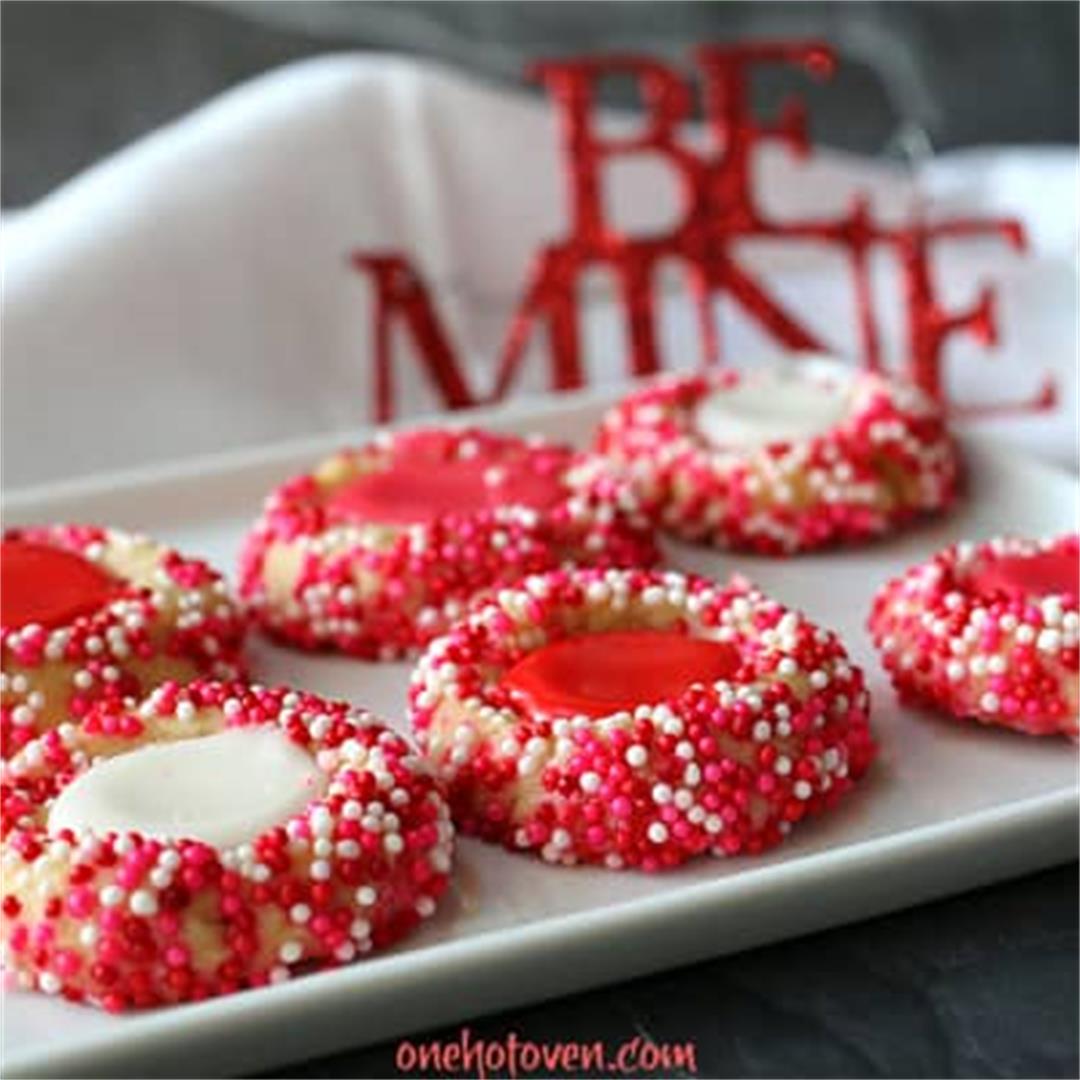 Valentine's Day Thumbprint Cookies