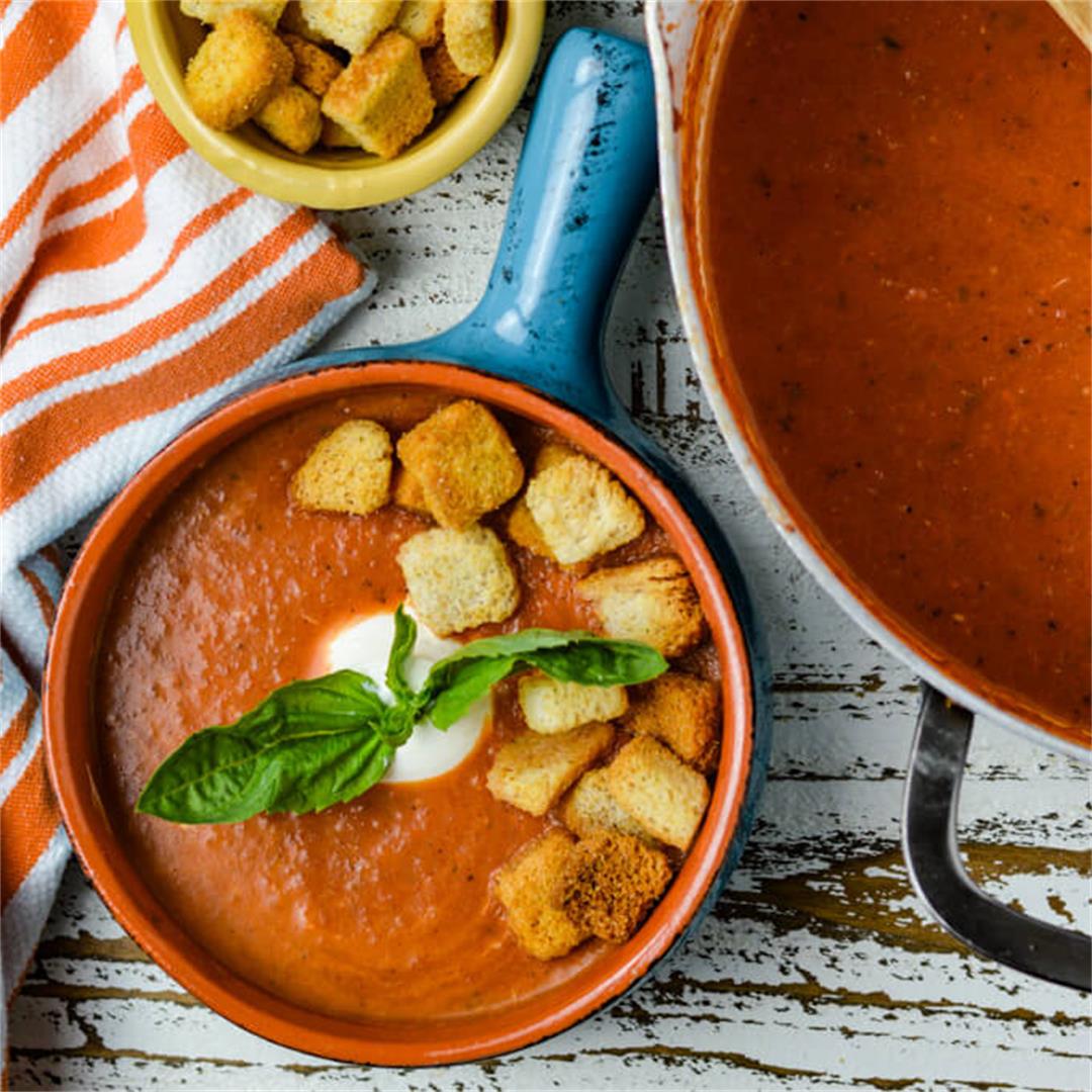 Healthy-ish Tomato Basil Soup