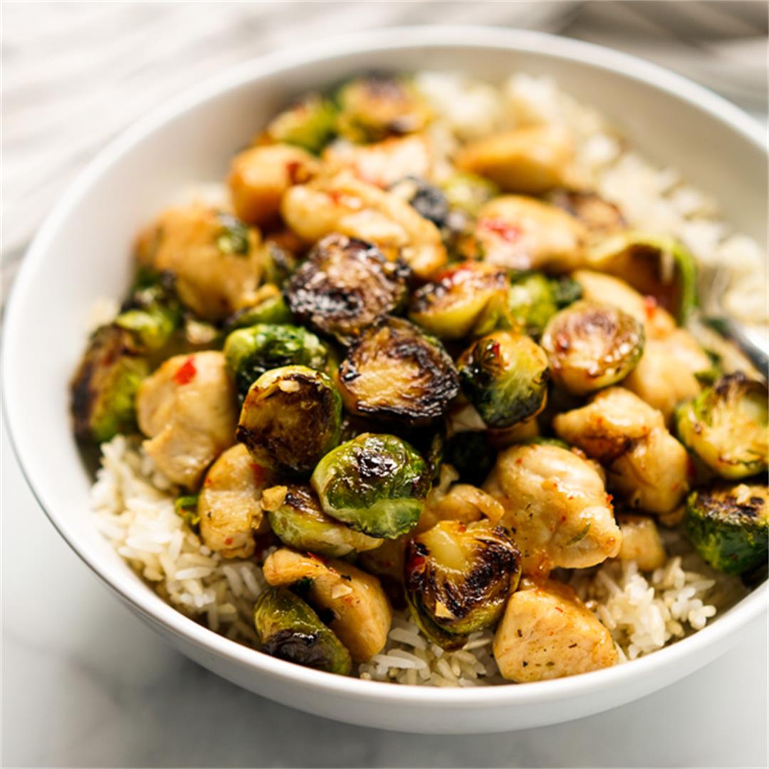 Chicken and Brussels Sprouts Stir Fry (25 minutes only!)