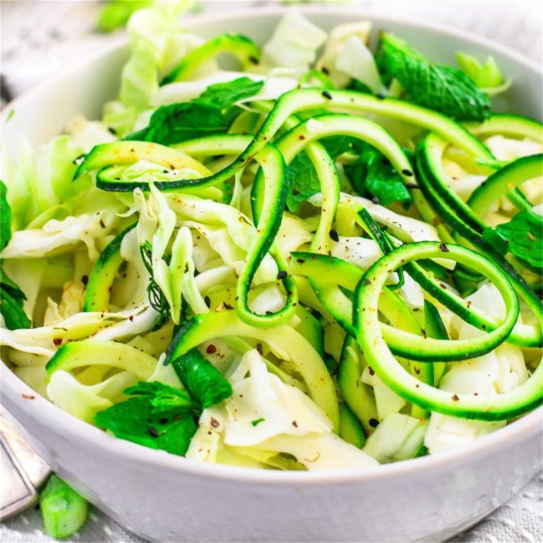 Raw Cabbage And Zucchini Salad