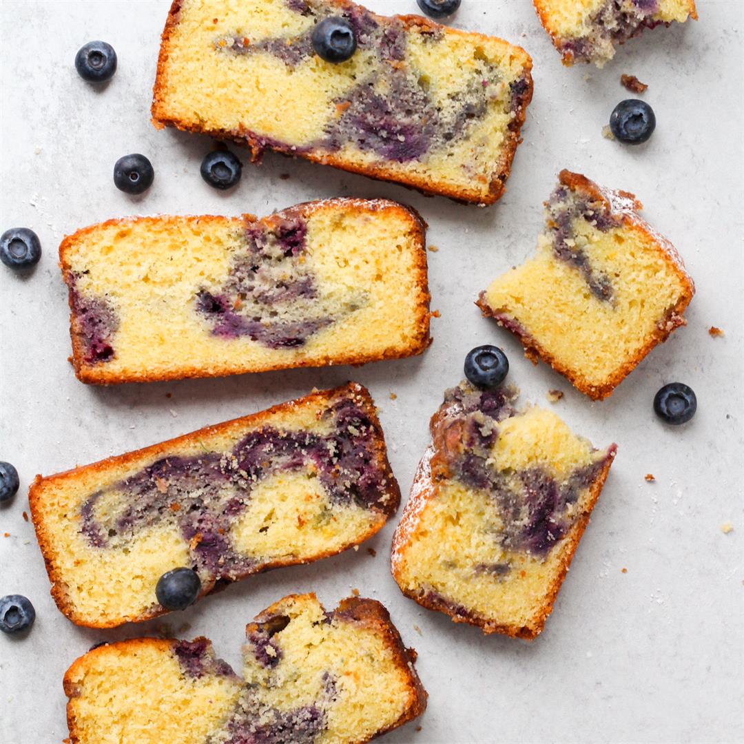 Mandarin Blueberry Swirl Loaf Cake