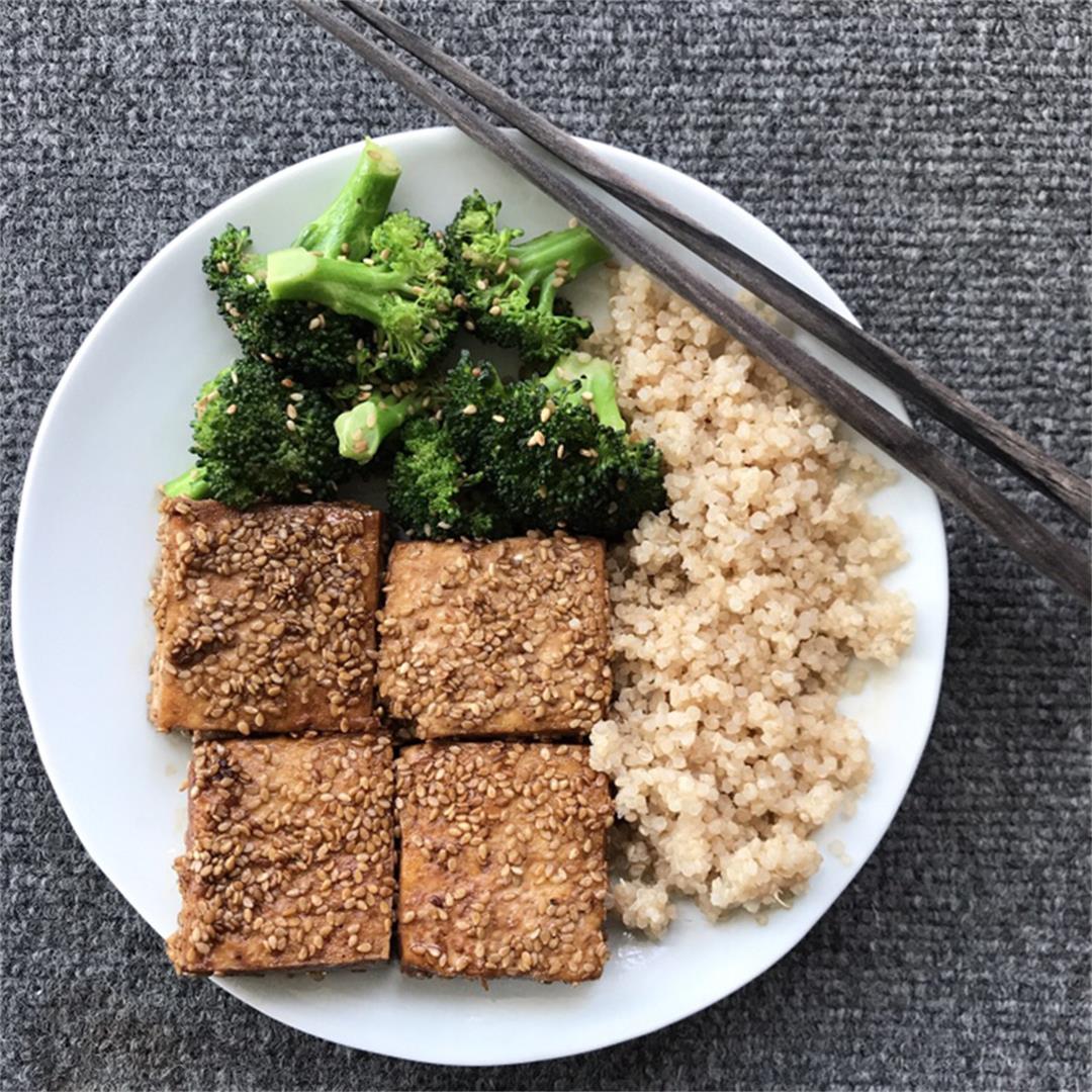 Sesame Crusted Tofu and Broccoli