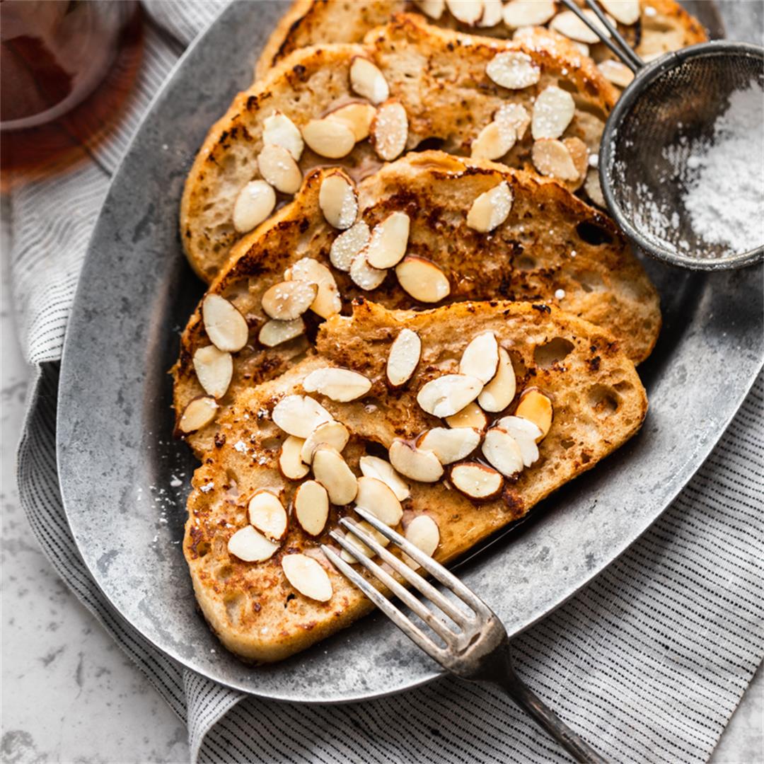 Vegan French Toast with Toasted Almonds