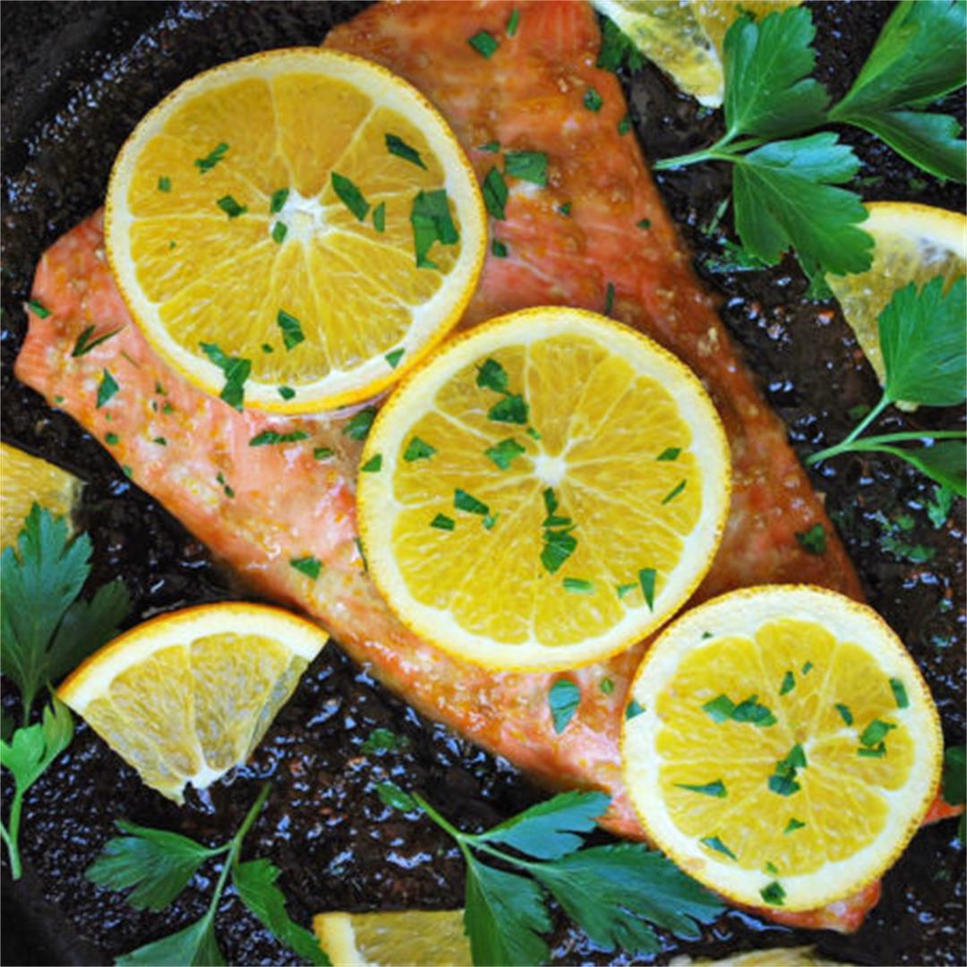 Easy Baked Salmon with Orange Ginger Sauce