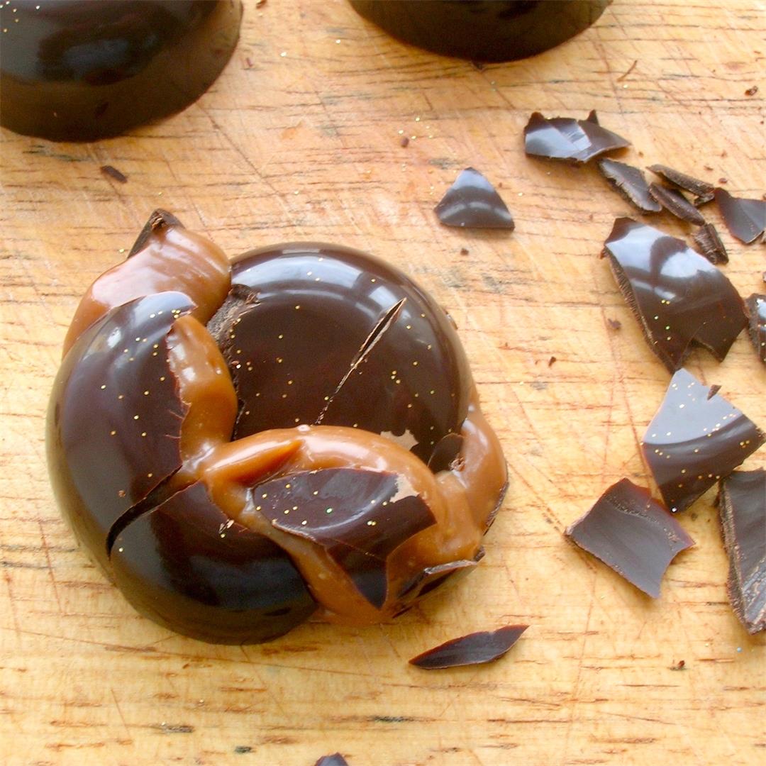 Passionfruit Caramel Chocolates with Rosemary