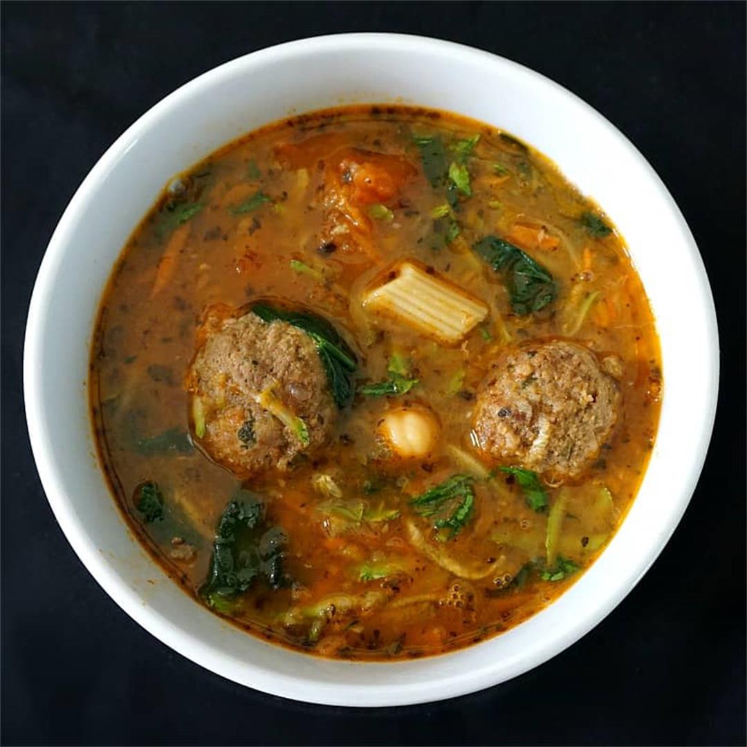 Instant Pot Meatball Minestrone Soup