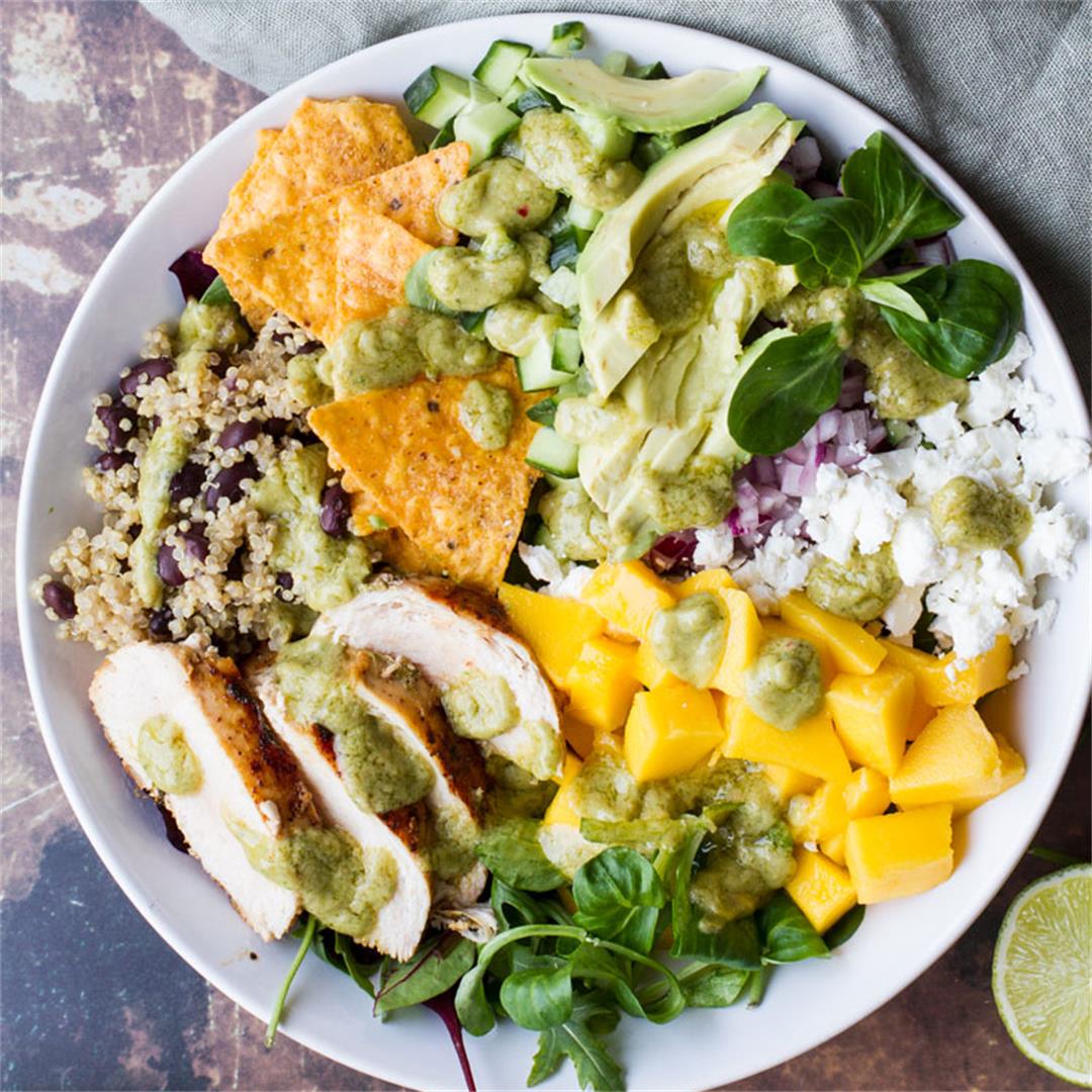 Mexican Inspired Mango Salad with Avocado Dressing