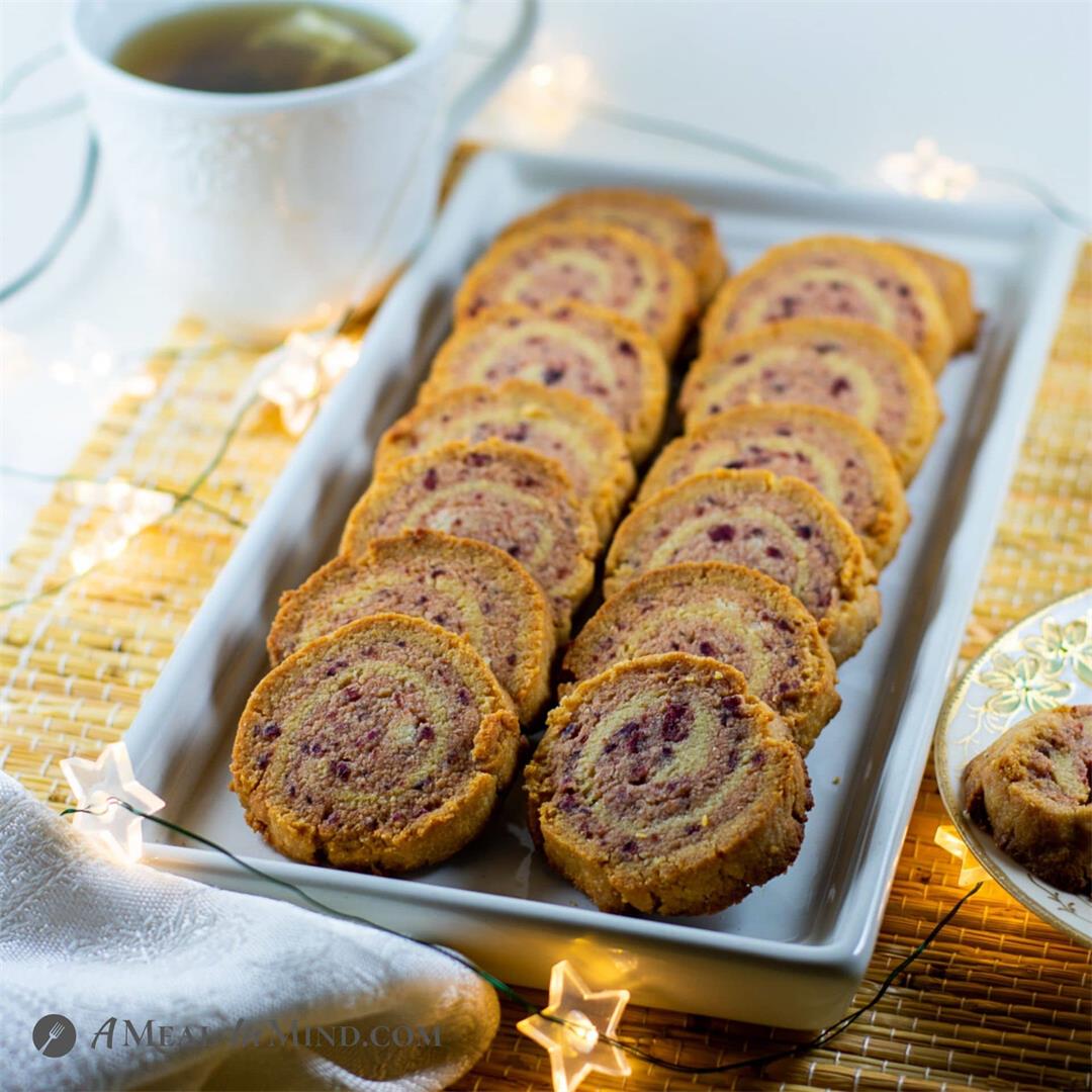 Cranberry Almond-Flour Pinwheel Cookies
