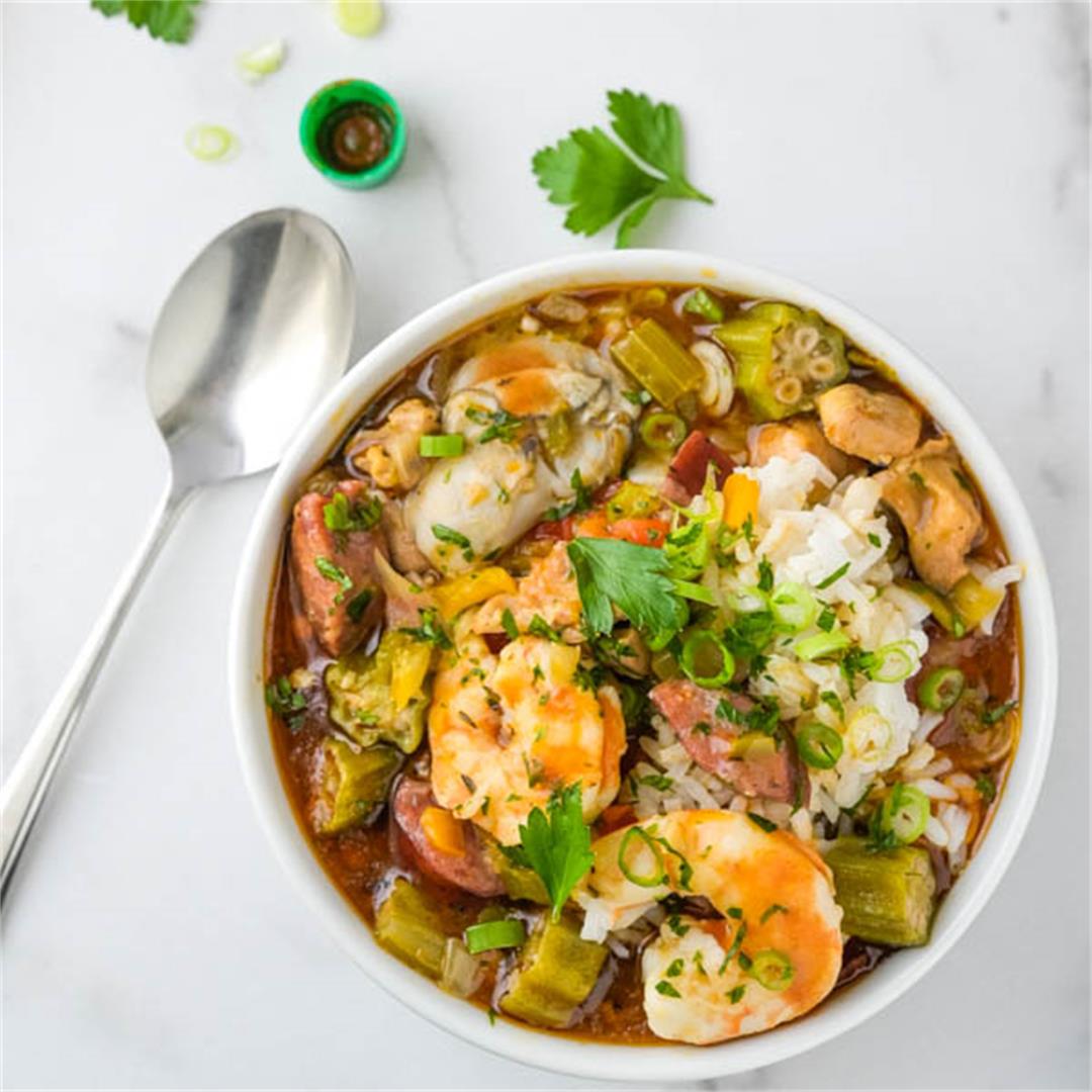 Authentic Seafood Chicken and Sausage Gumbo