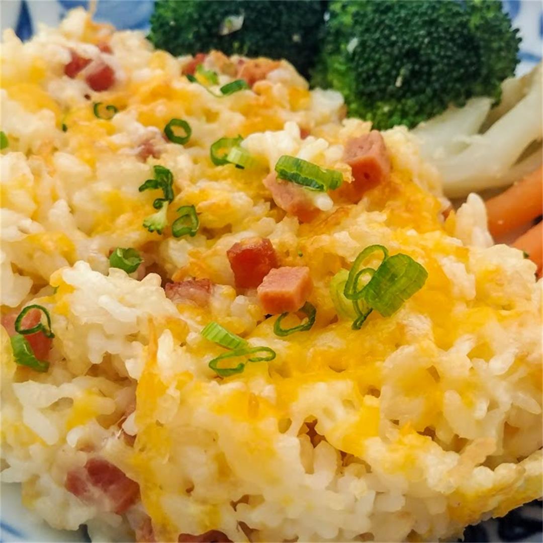 Spam and Cheese Rice Bake