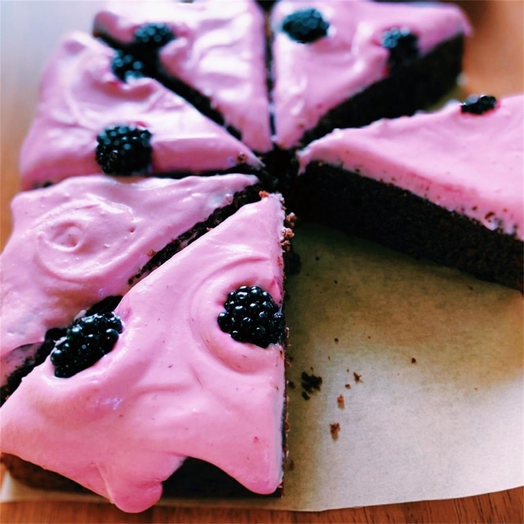 Blackberry Chocolate Cake with Cream Cheese Frosting
