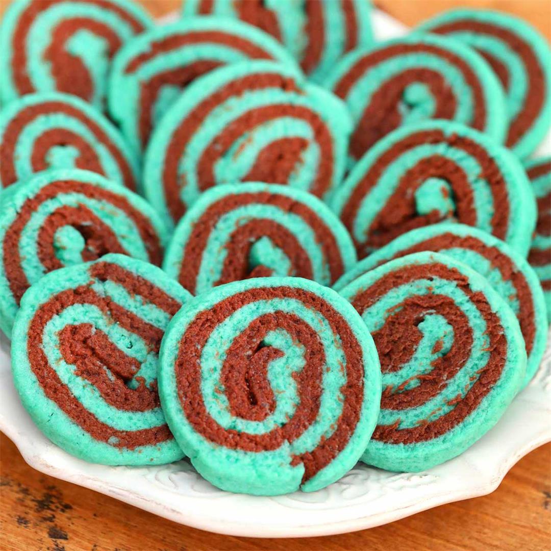 St. Patrick's Day Swirl Mint Chocolate Cookies