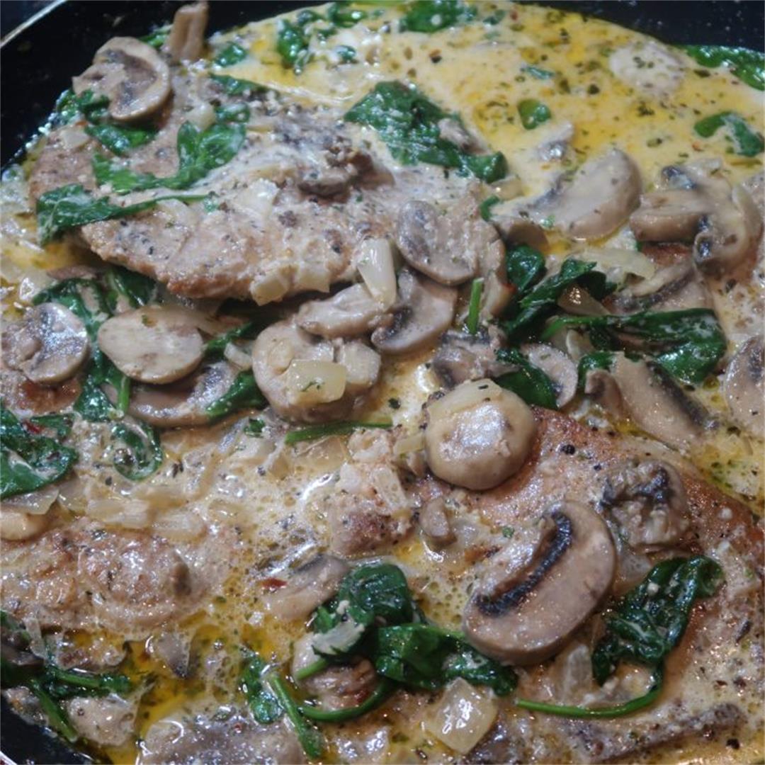 Pan-Seared Pork Chops In Mushroom Sauce