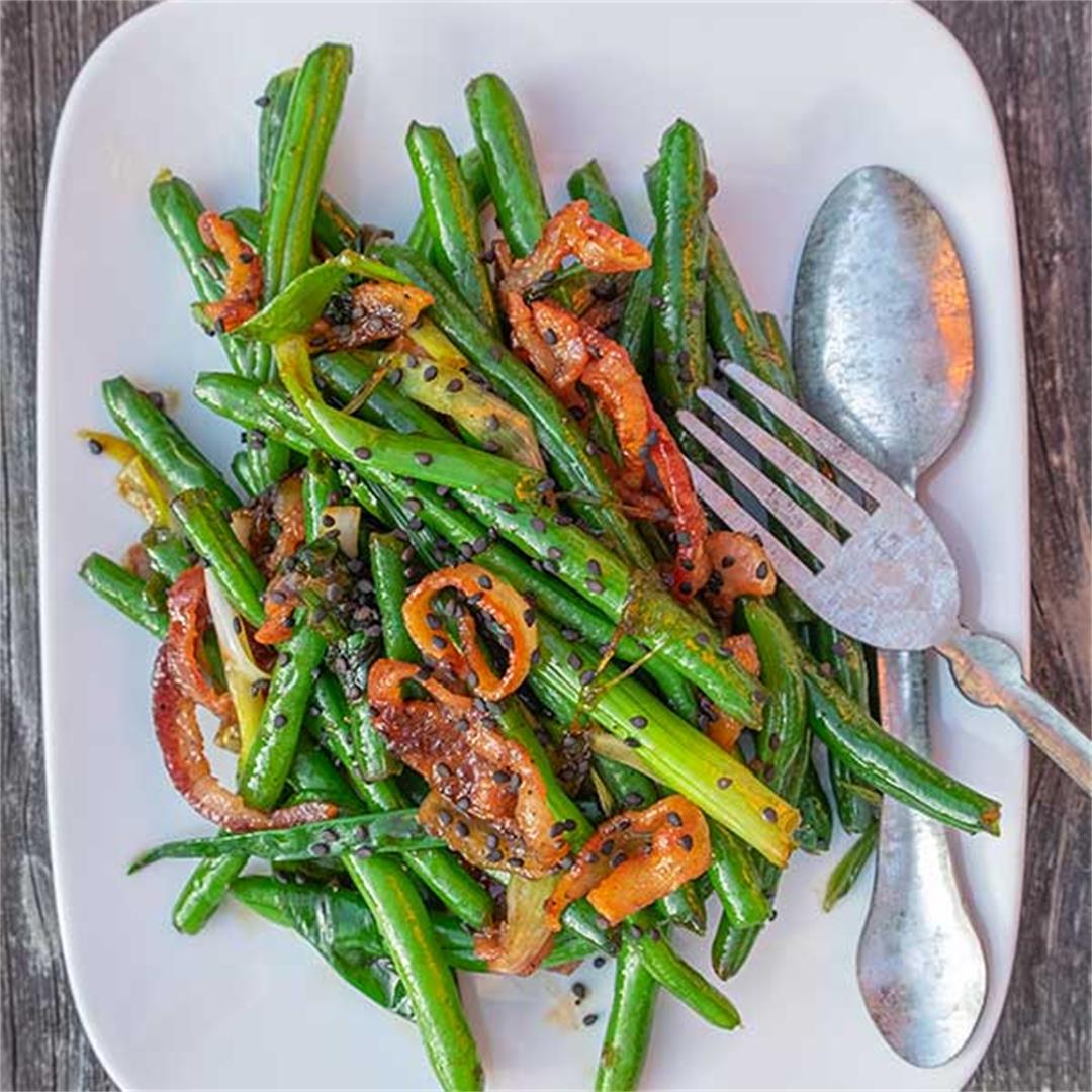 Green Beans with Maple Bacon & Ginger