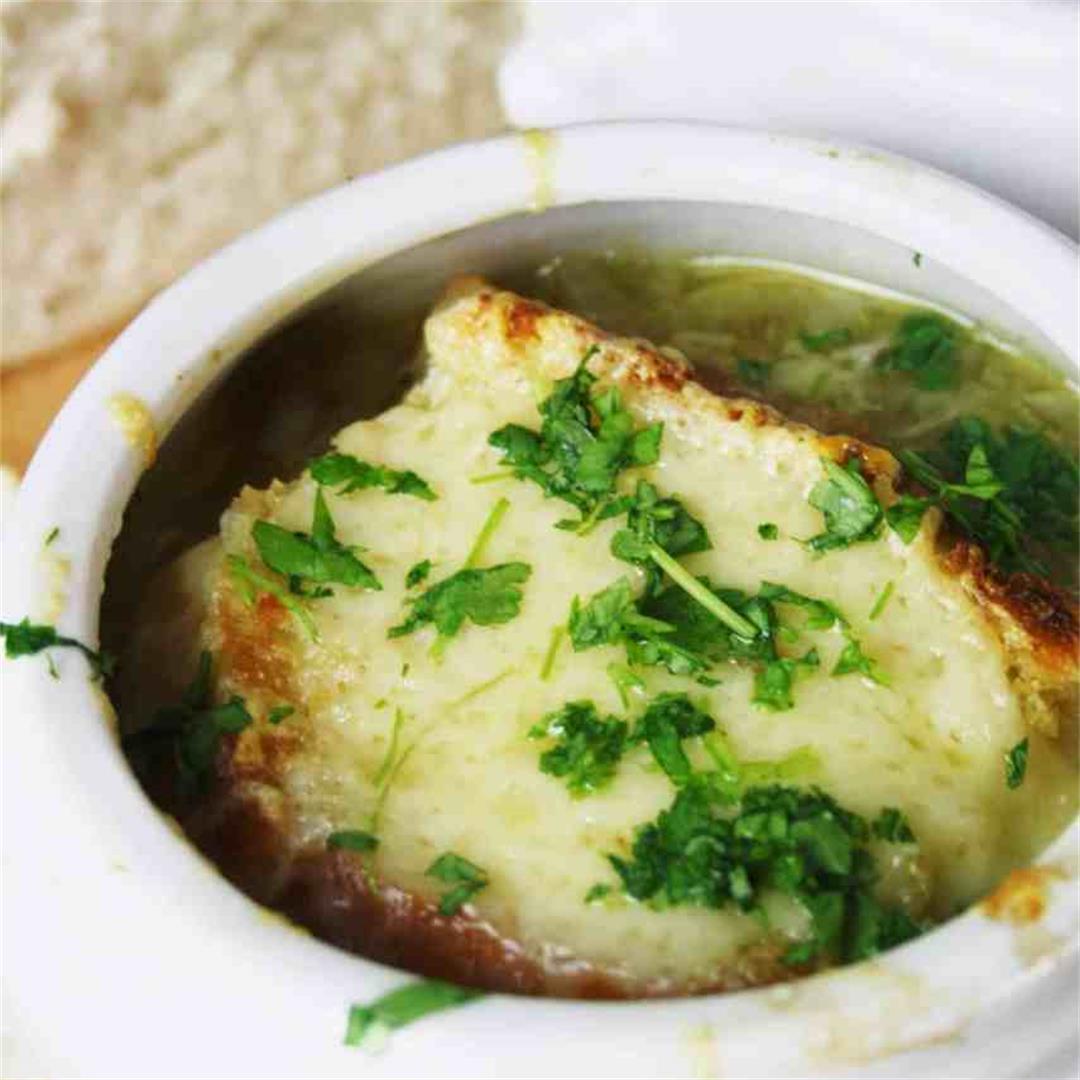 French Onion Soup with a Gruyère Crouton