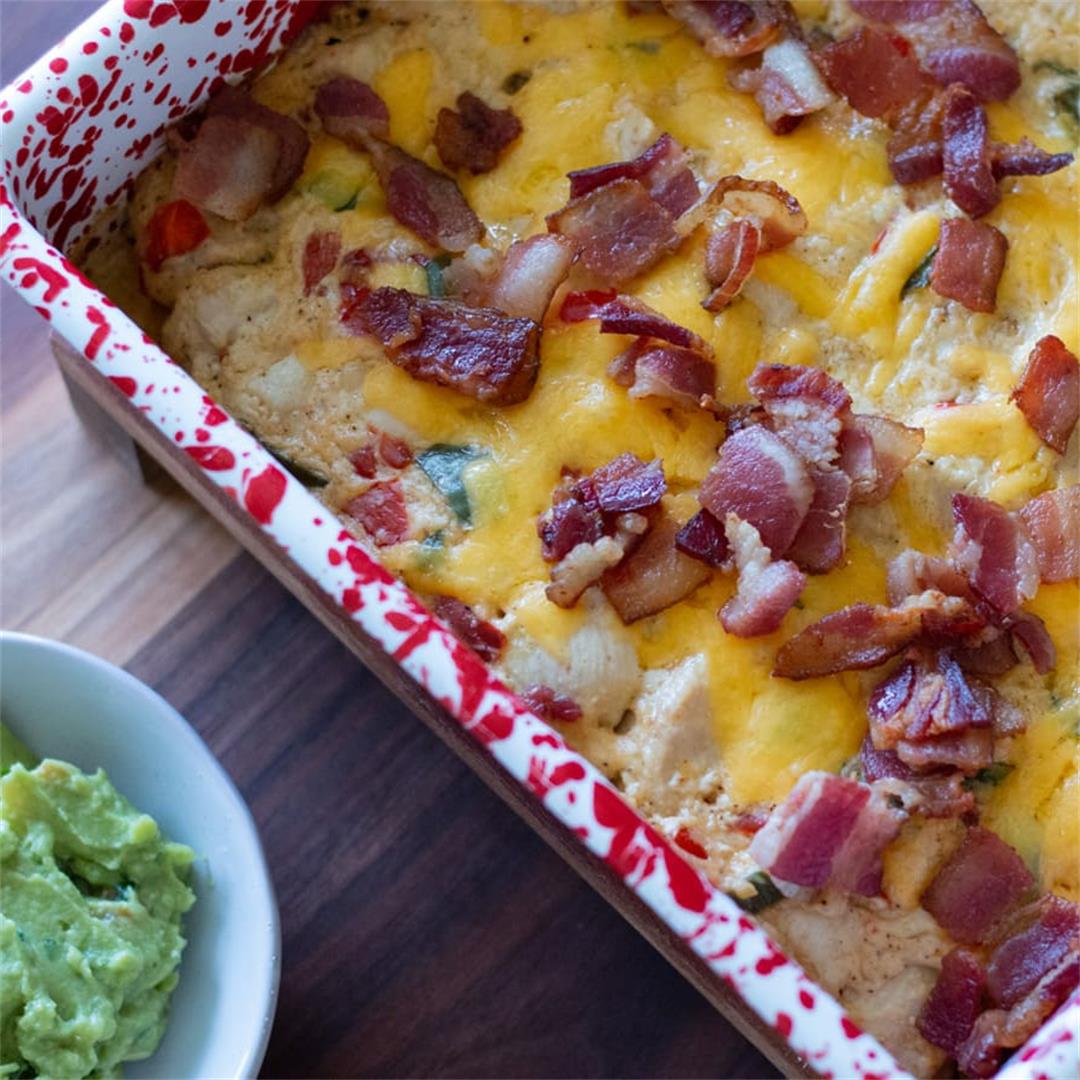 Jalapeno Popper Chicken Casserole with Bacon