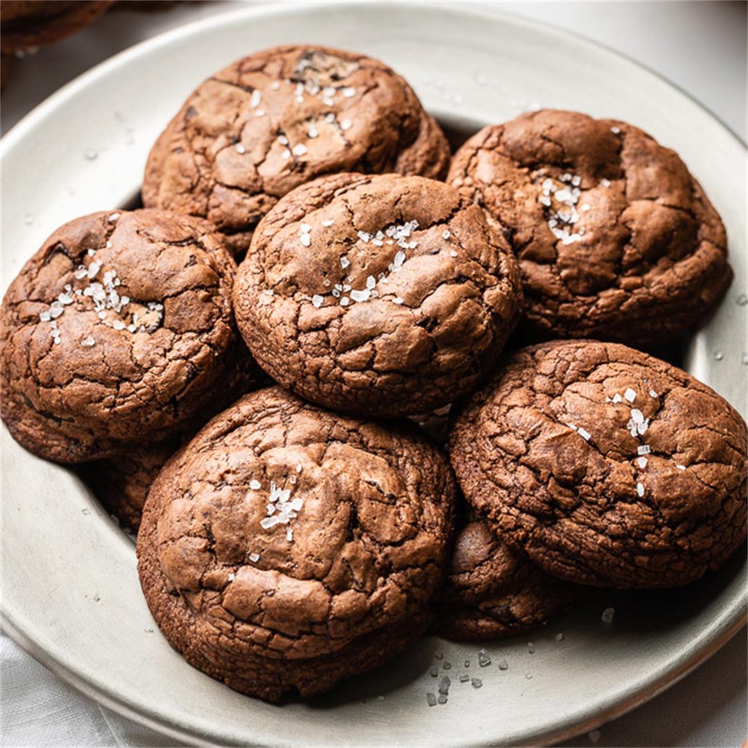 Salted {All-Chocolate} Chocolate Chunk Cookies