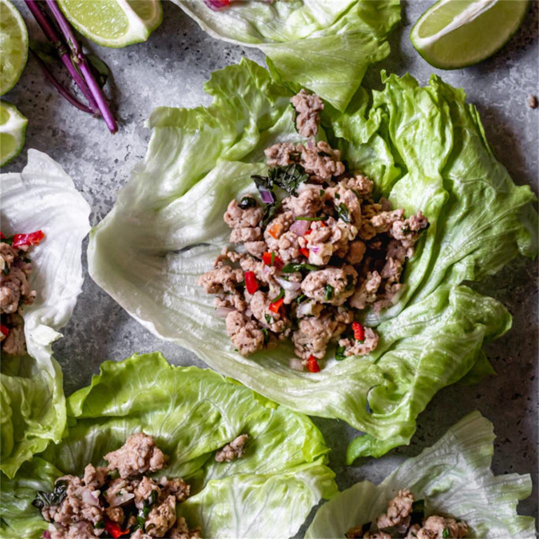Ground Pork Lettuce Wraps - Cooking Therapy