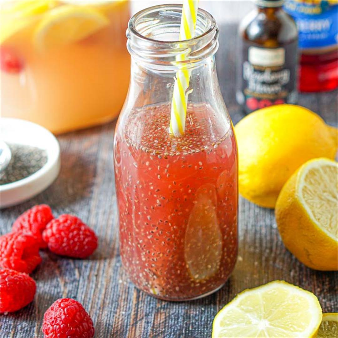 Sugar Free Raspberry Lemonade Chia Drink Recipe