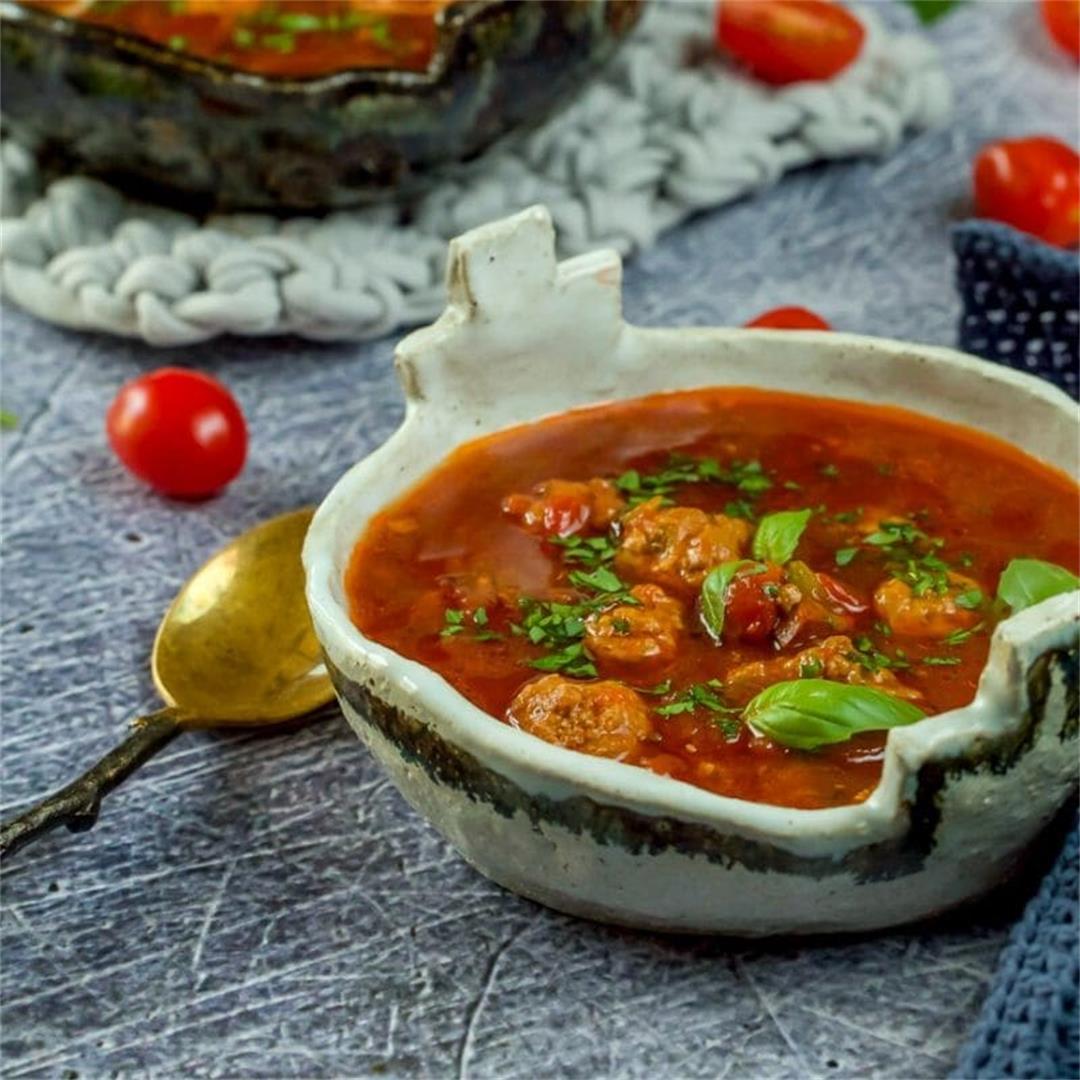 Italian Meatball Minestrone Soup