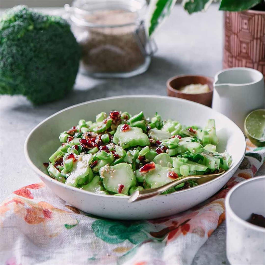 Leftover Broccoli Stem Salad