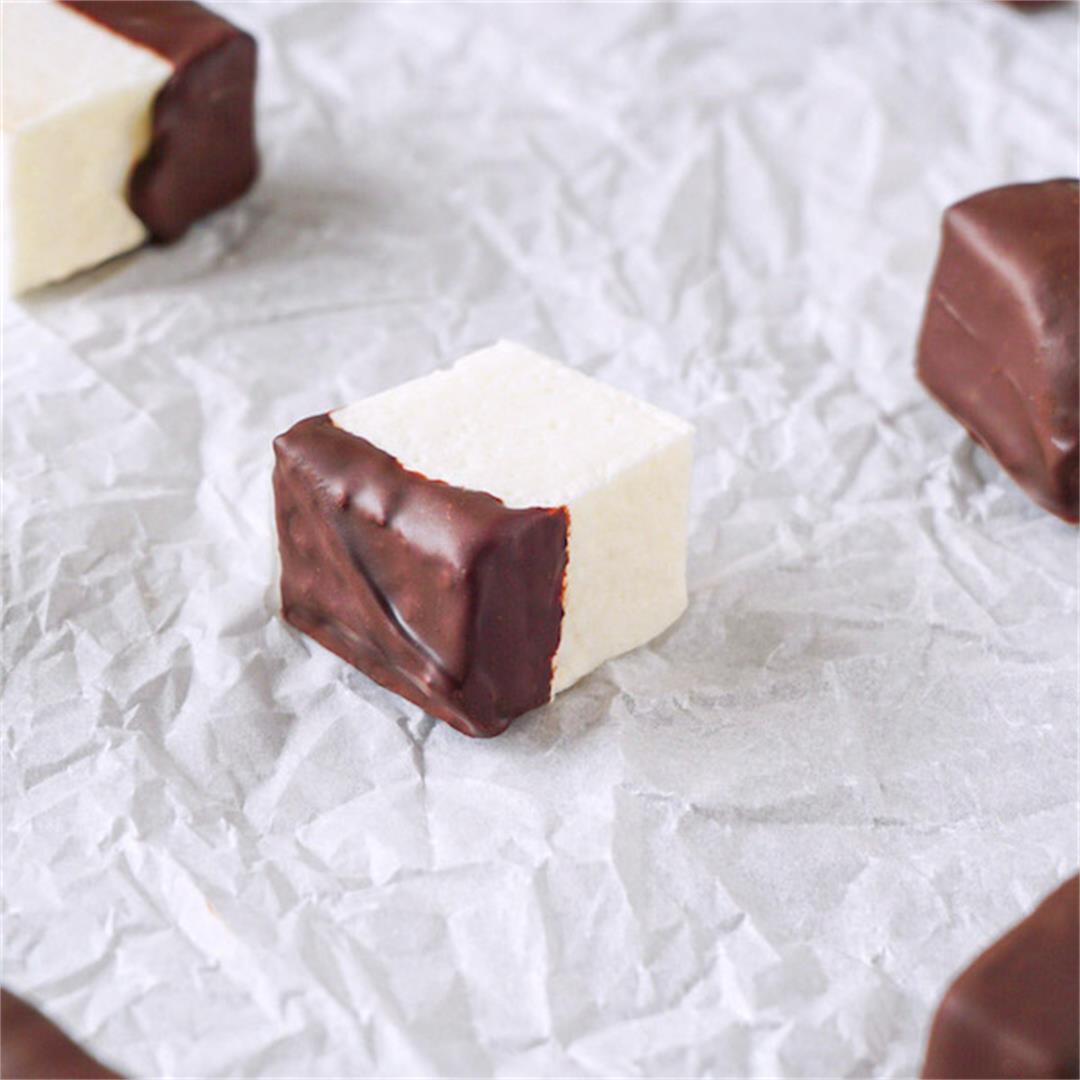 Chocolate-dipped sugar-free marshmallows