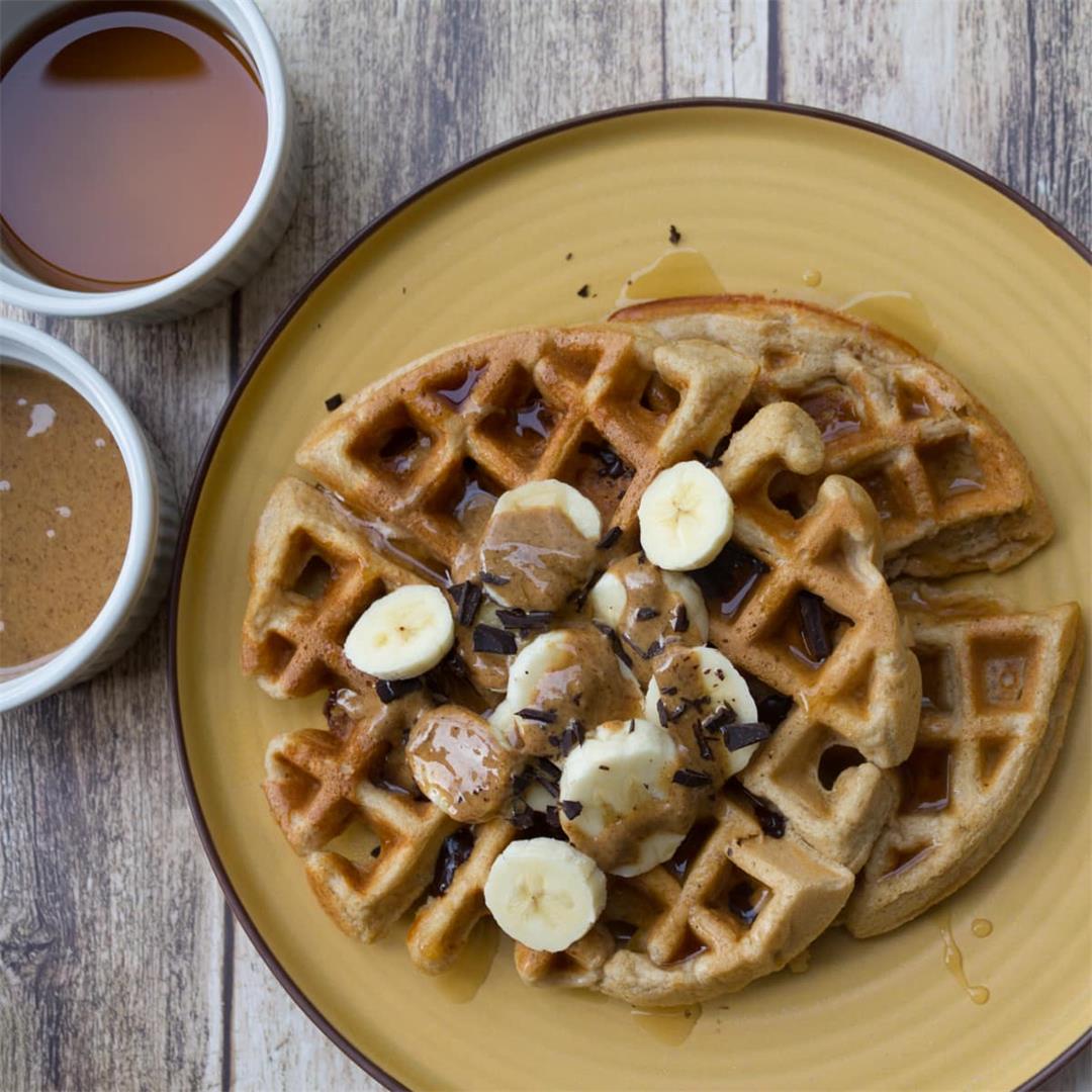 Healthy Almond Butter Protein Waffles