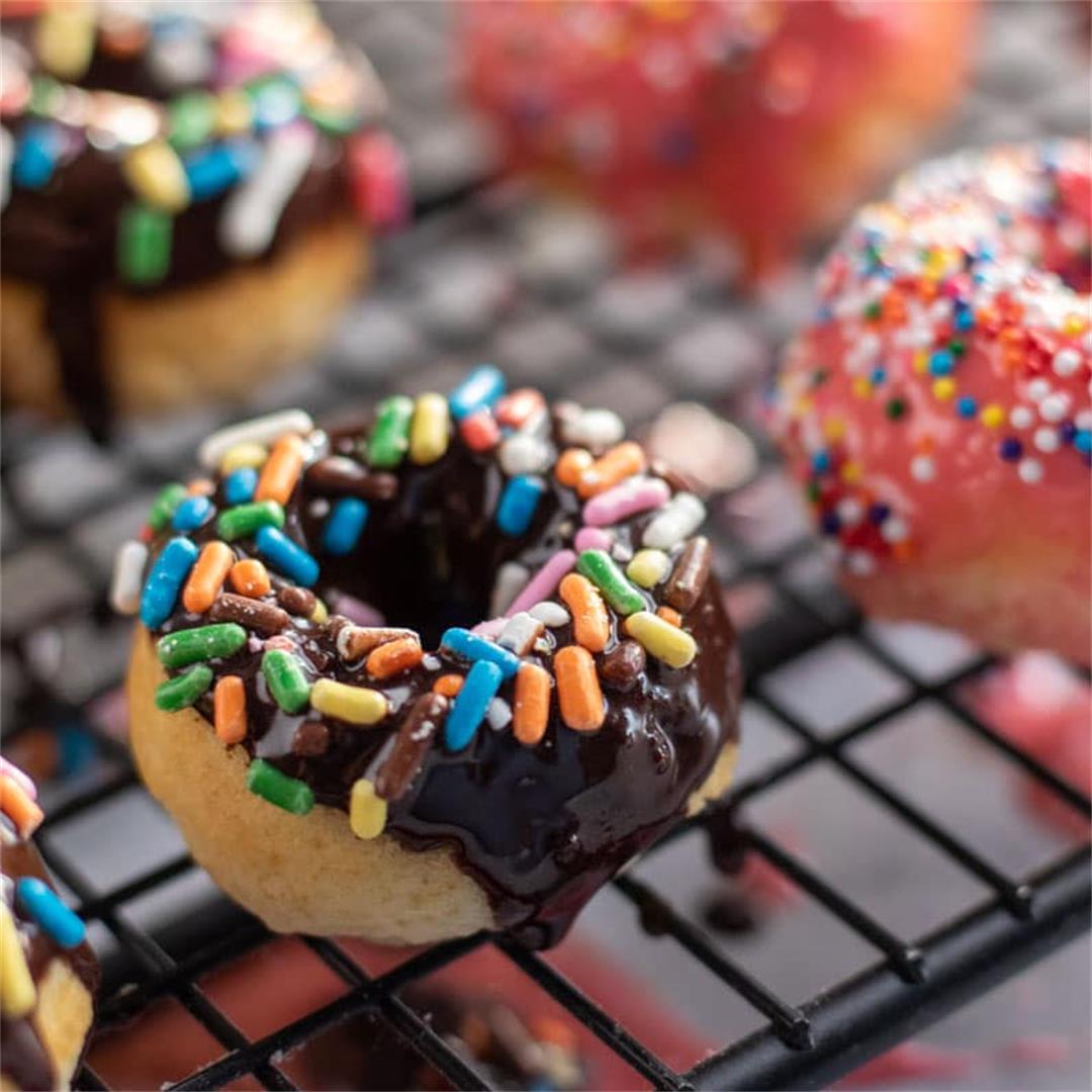 Mini Baked Donuts (with glaze recipe)