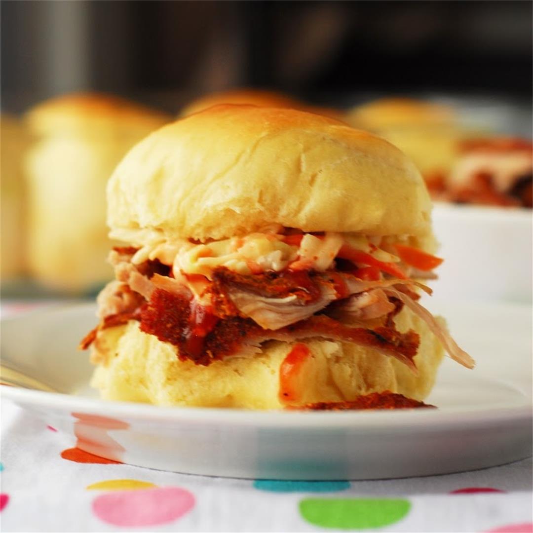 Pulled Pork Sandwiches on Homemade Rolls