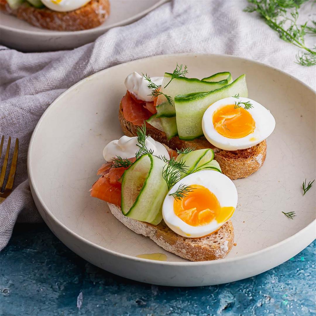 Smoked Salmon Toasts with Cucumber Ribbons