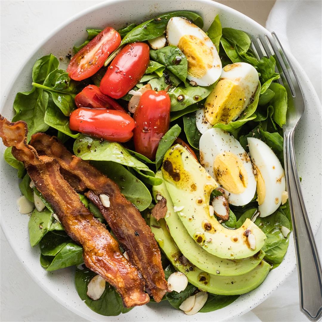 Spinach Salad with Bacon and Eggs