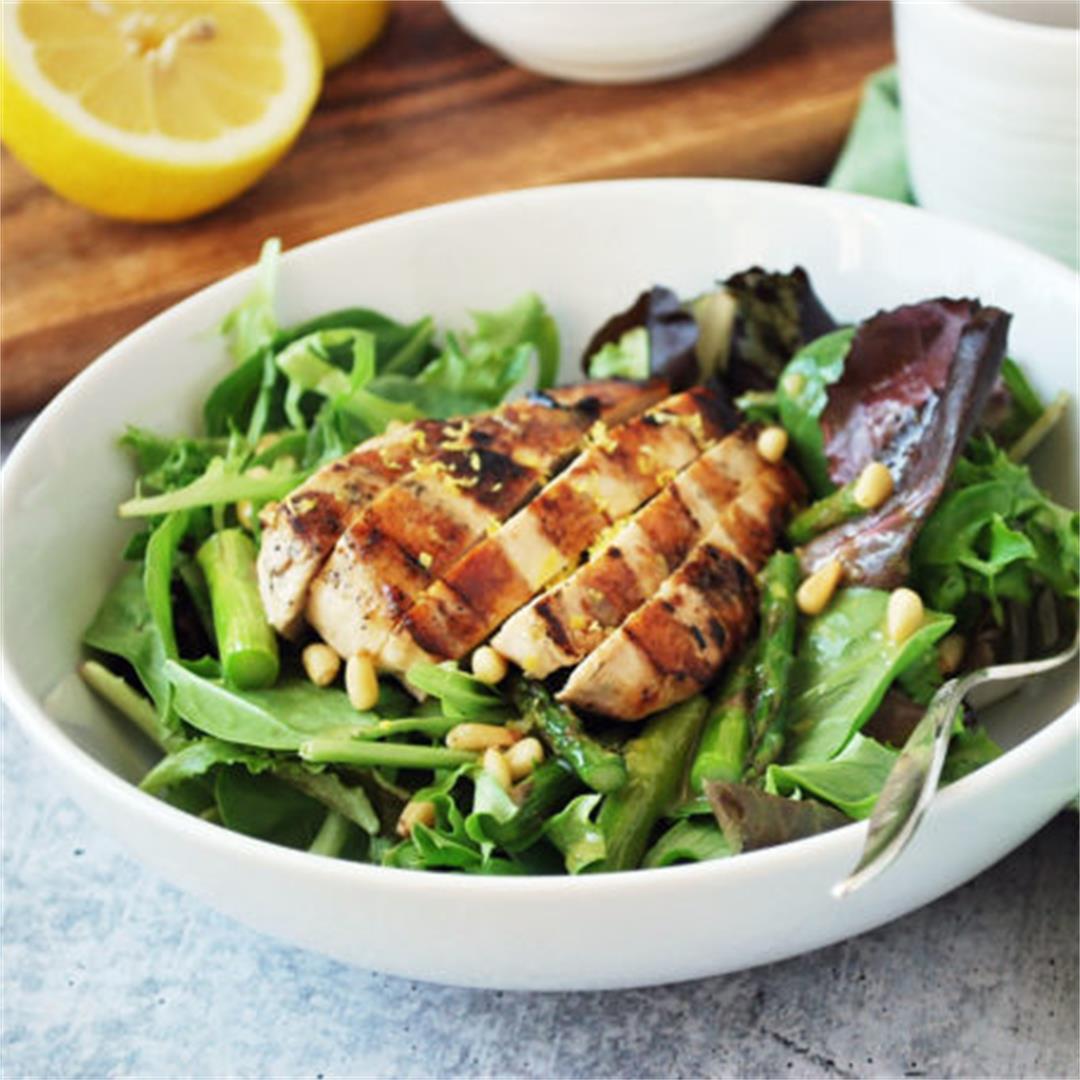 Grilled Chicken Salad with Asparagus & Lemon Balsamic Vinaigret