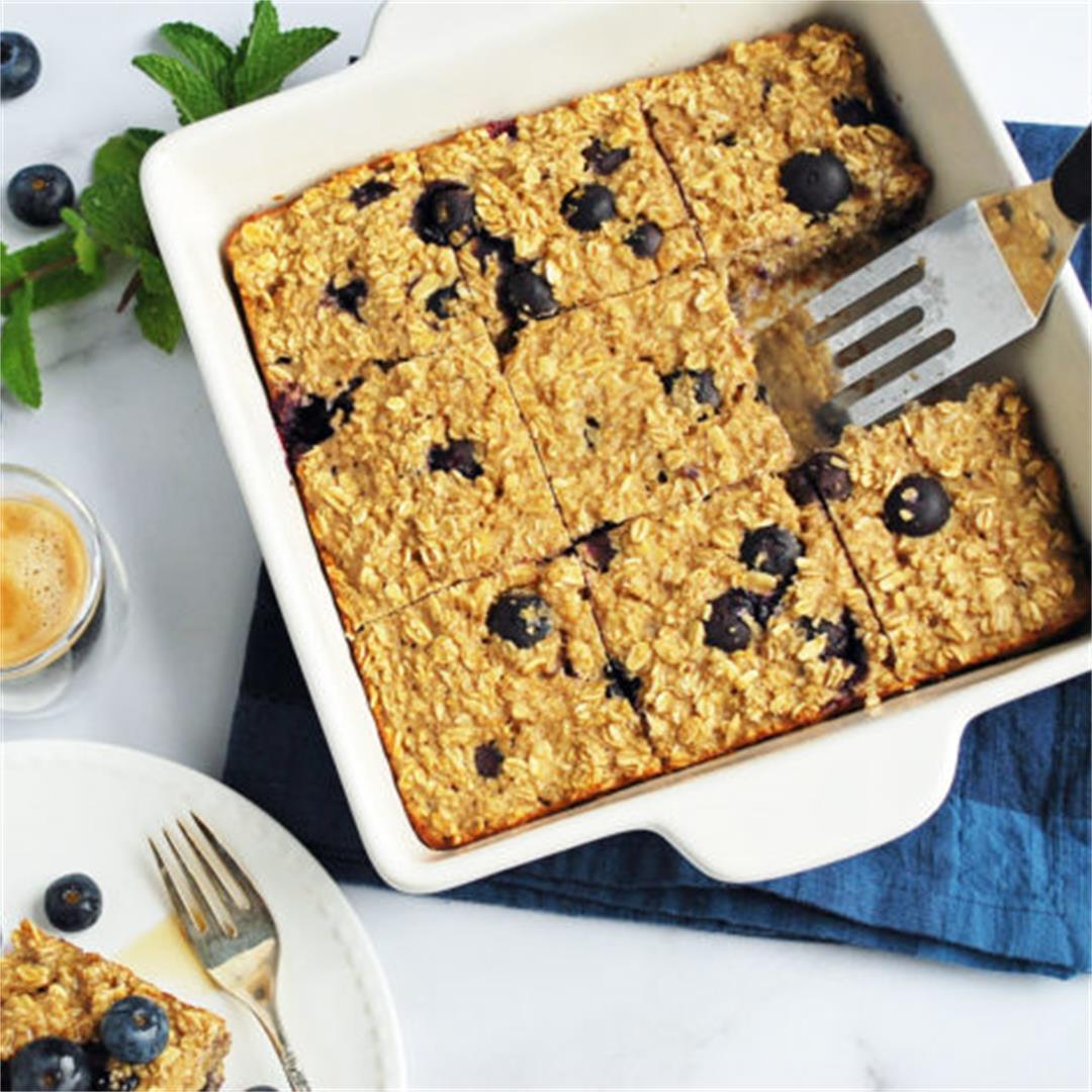 Blueberries and Cream Baked Oatmeal- Amee's Savory Dish
