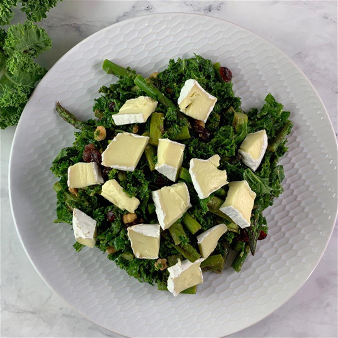 Kale and Cranberry Salad + Creamy Camembert
