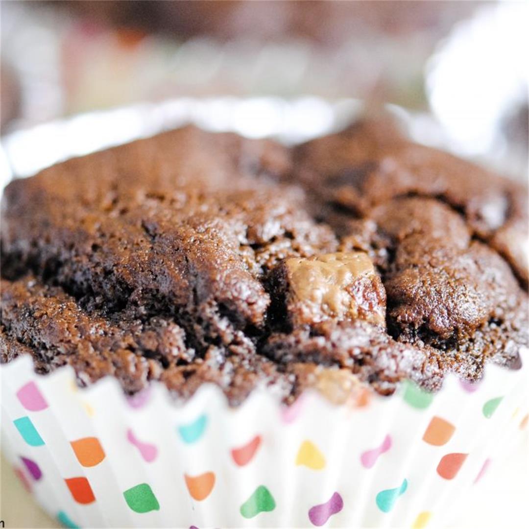 Eggless Moist Chocolate Brownie Cupcakes
