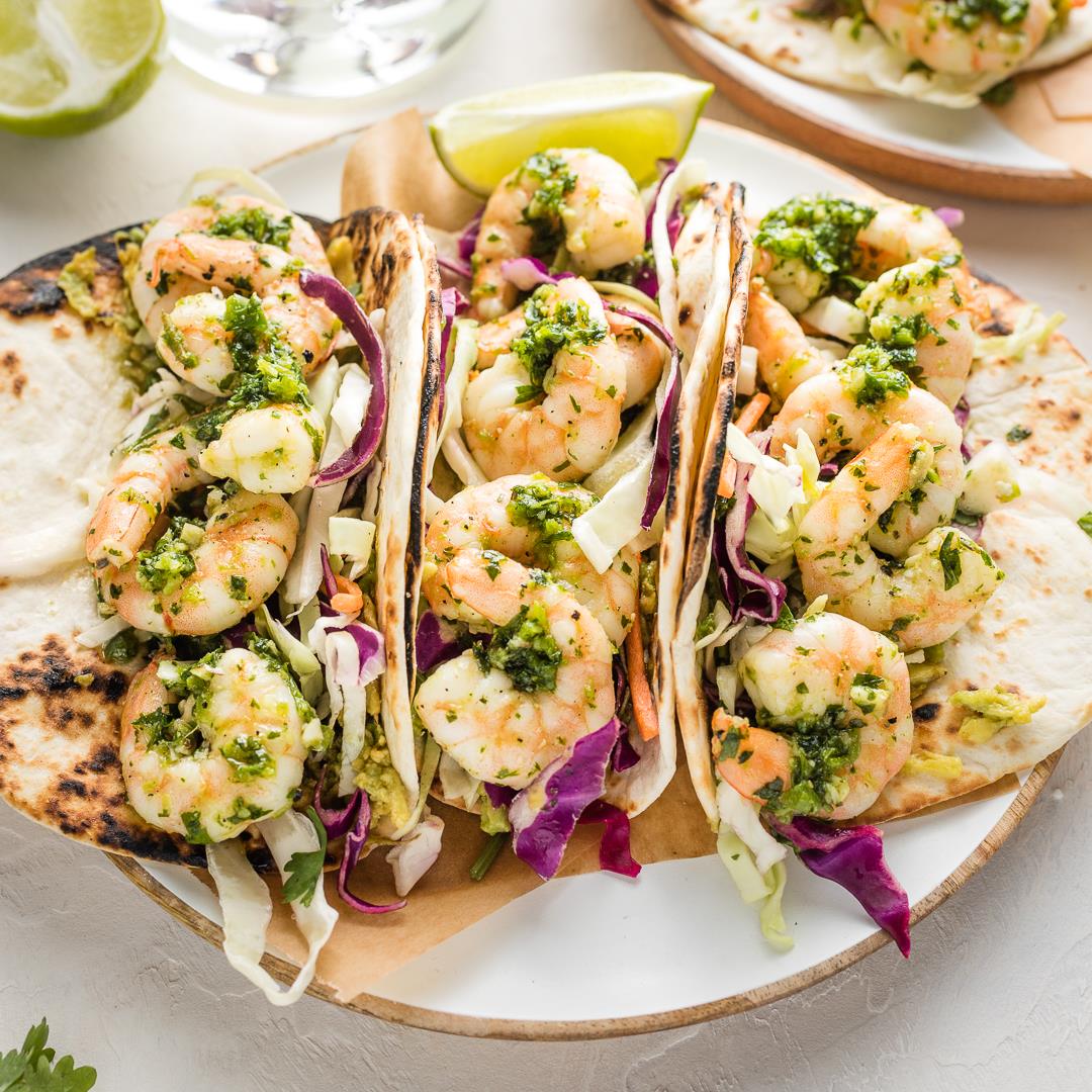 Shrimp Tacos with Green Chile Adobo