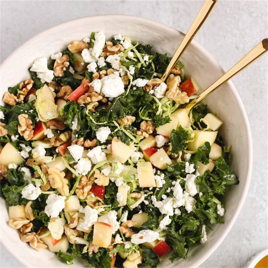 Kale and Brussels Sprouts Salad with Maple Vinaigrette