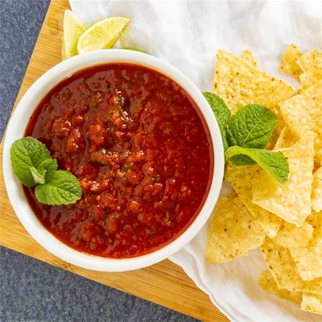 Roasted Salsa with Mint