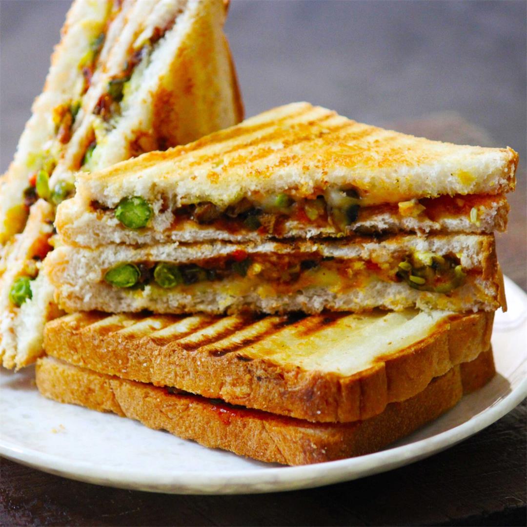 Mixed Vegetable Cheese Sandwich