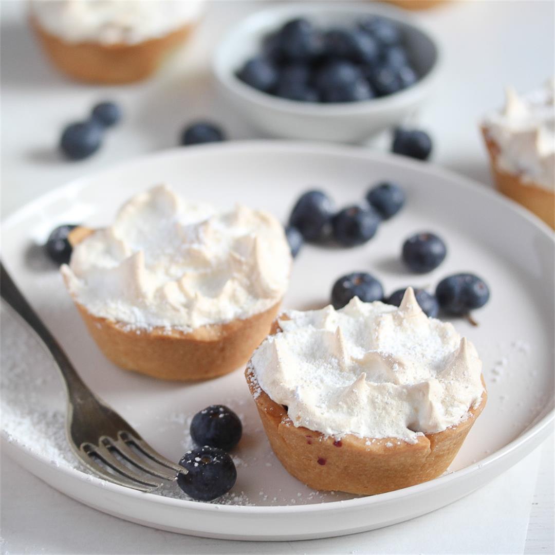 Blueberry Curd and Meringue Cups or Tartletts