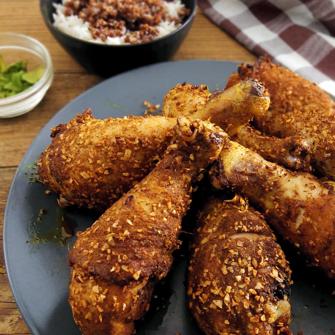 Crispy Oven Baked Drumsticks with Turmeric