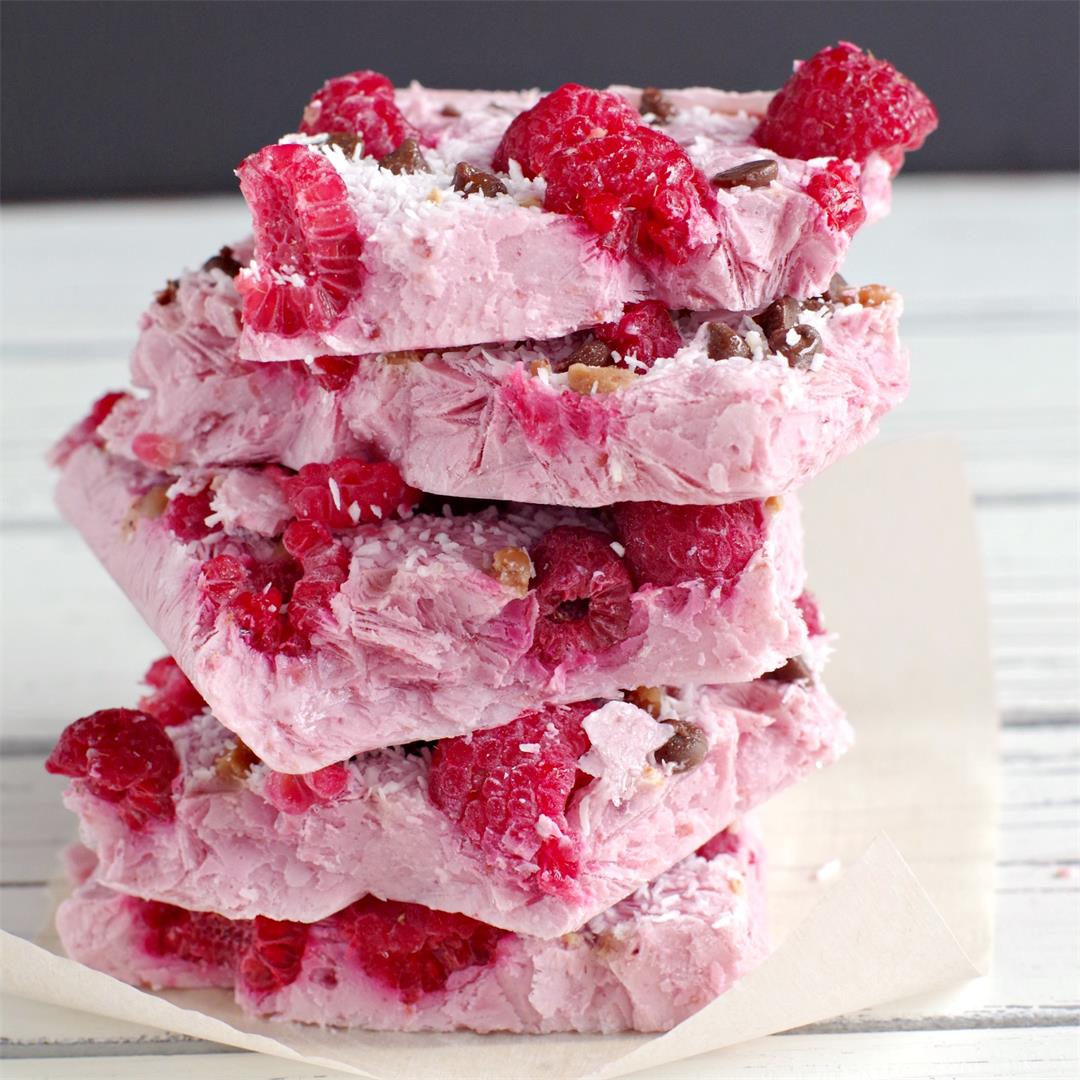 Raspberry Bliss Frozen Yogurt Bark