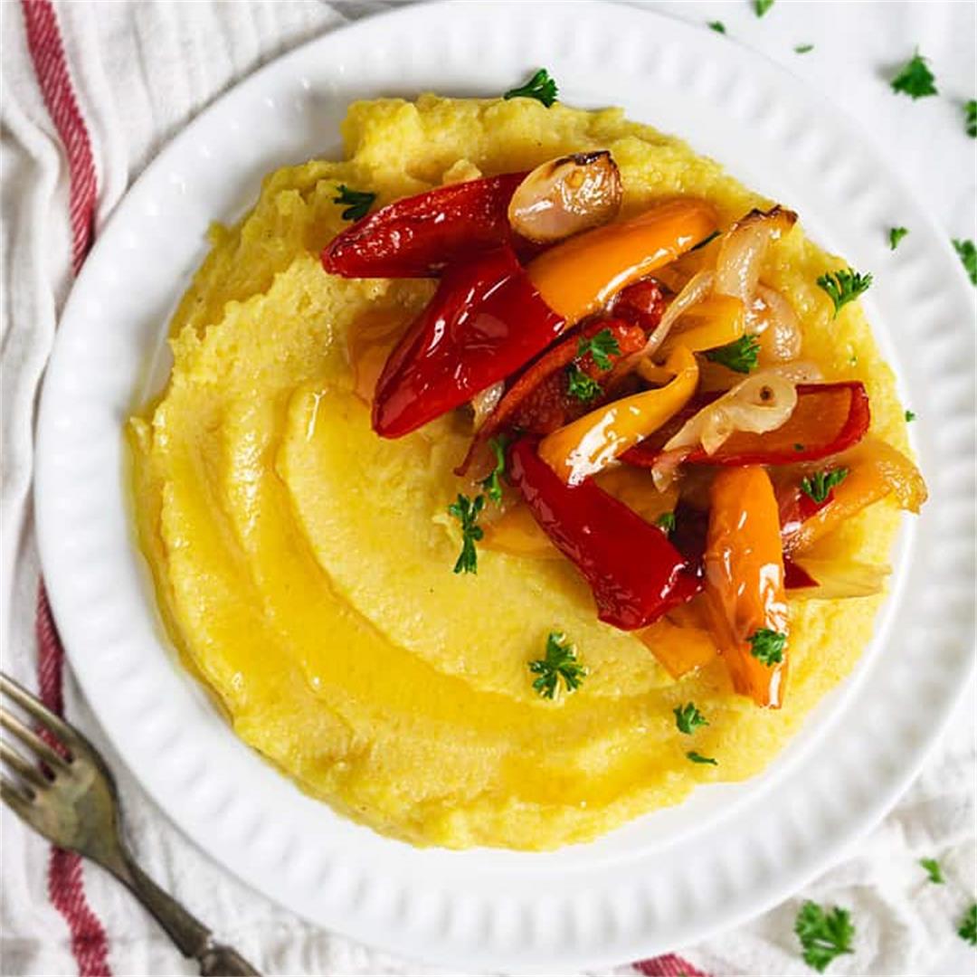 Bosnian Polenta with Caramelized Onions and Peppers