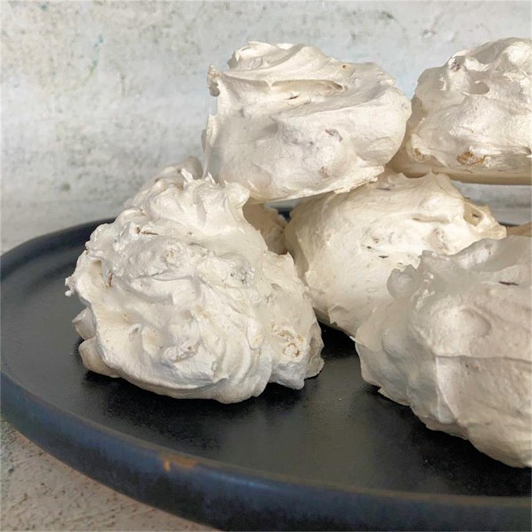 date and walnut nougat meringues