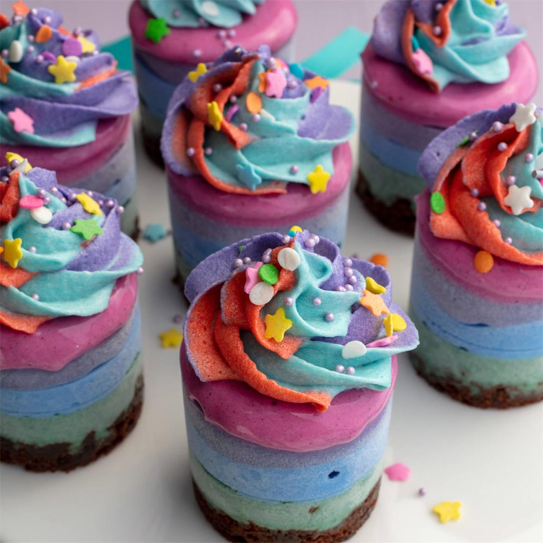 Mini Vegan Rainbow Ice Cream Cakes