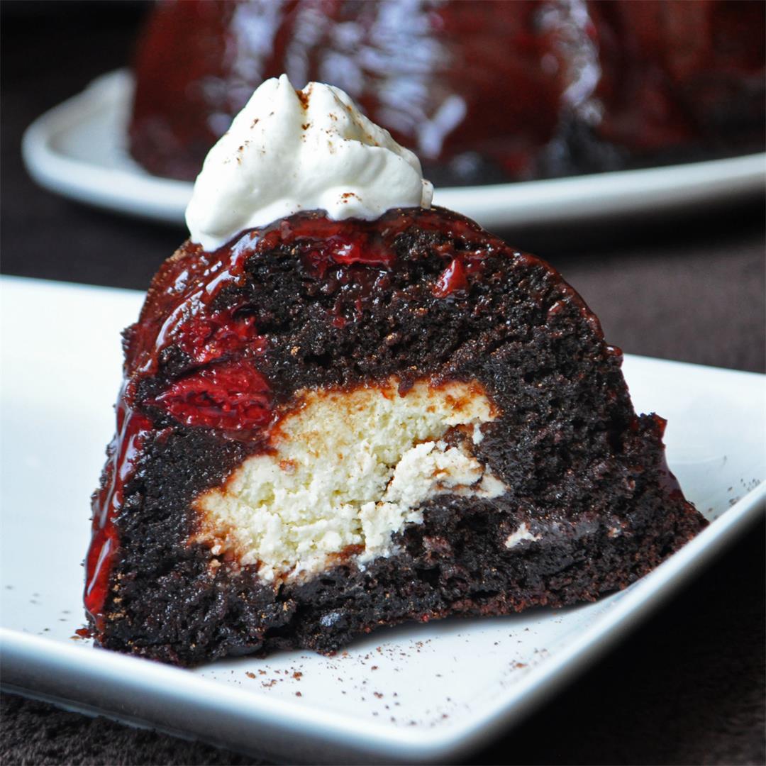 Cherry Chocolate Cheesecake Bundt Cake