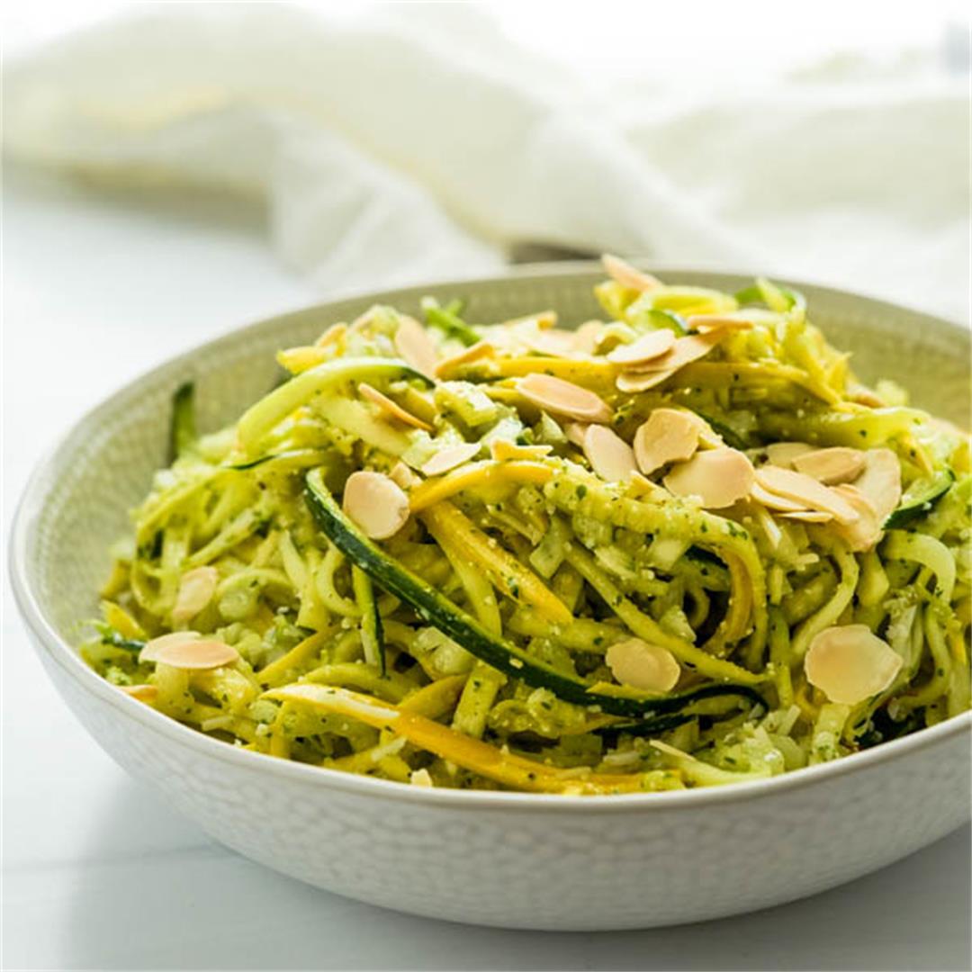 Summer Squash and Courgette Salad with Pesto Vinaigrette