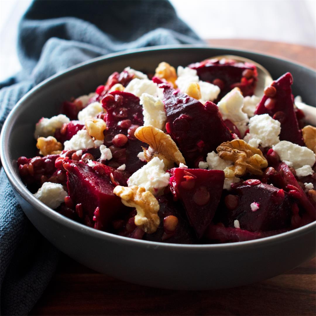 Lentil and Beetroot Salad with Goat's Cheese