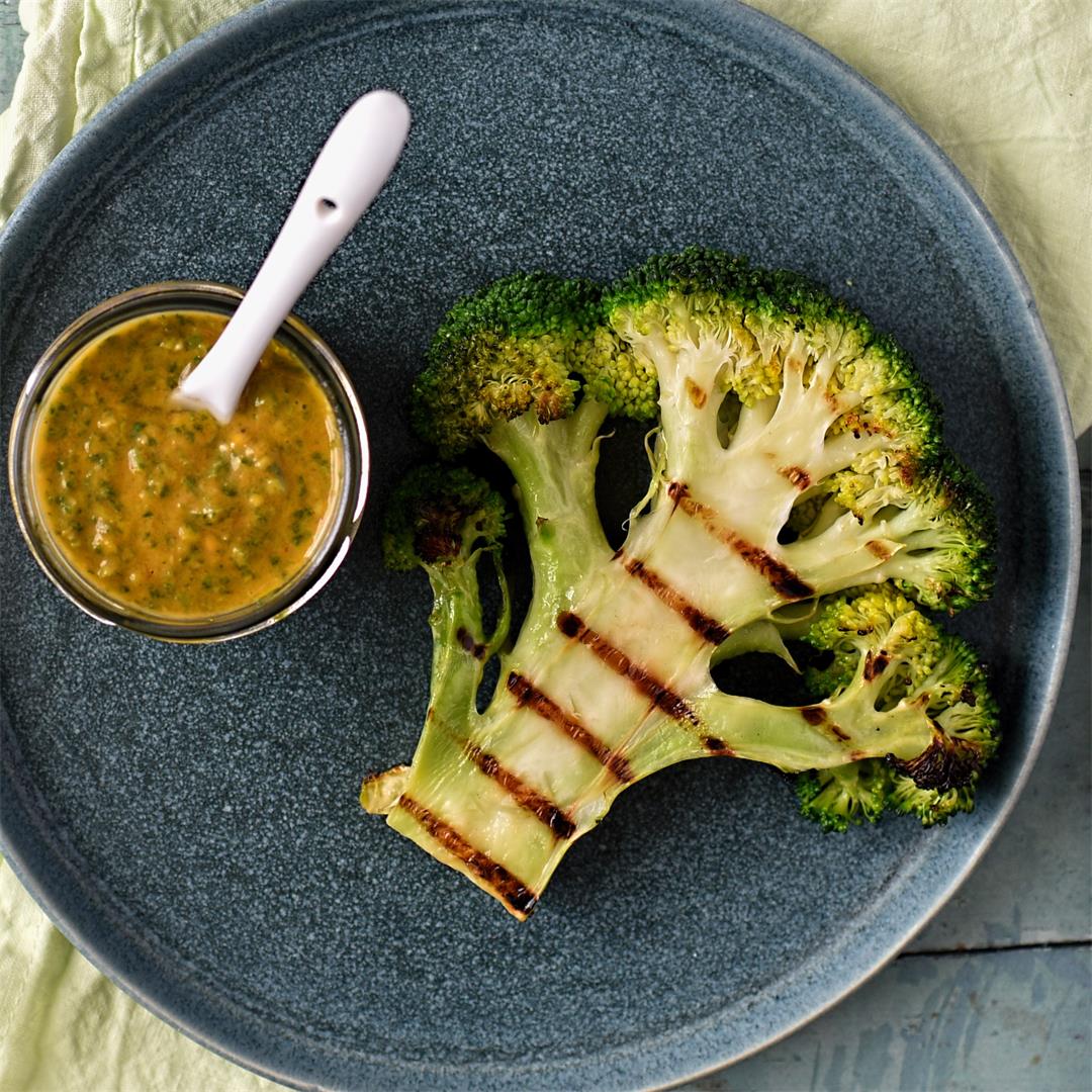 broccoli steaks with chimichurri sauce